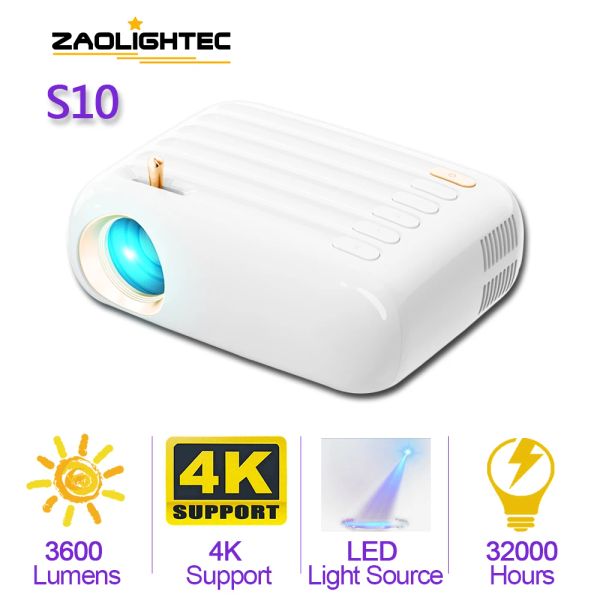 Mini Projector S10 Wi -Fi portátil Mini Smart Support 4K HD Projector de filme 100 polegada LED de tela Bluetooth Projector