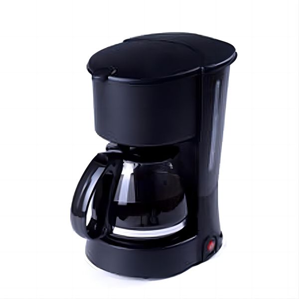 Kaffeemaschine 5-Tassen-Kaffeemaschine, Tropfkaffeekanne mit Ein/Aus-Butoon, ideal für Heimbüro, Glas Carafe wiederverwendbarer Filter, schwarz