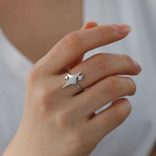 Anelli di nozze Skyrim Four Pointed Ring inossidabile in acciaio inossidabile Banda Minimalist Band Rings Fashion KPOP Gioielli Regalo di compleanno per gli amanti