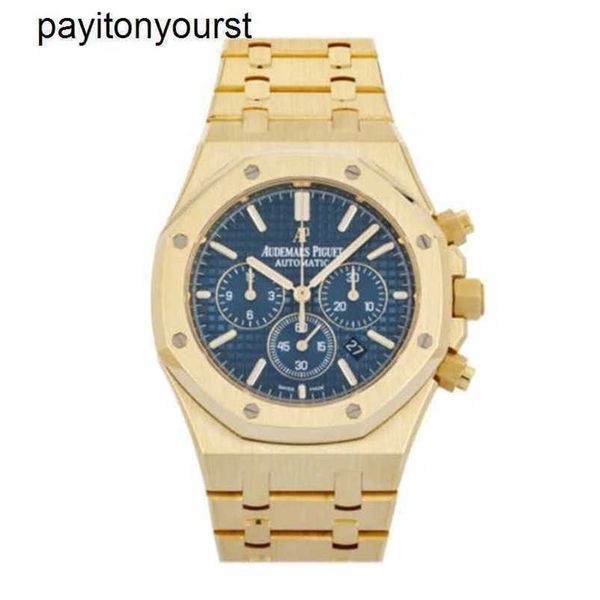 Designer Audemar Pombue Watch Royal Oak Apf Factory Chrono Auto Amarelo Gold Men 26320Ba.OO.1220BA.02