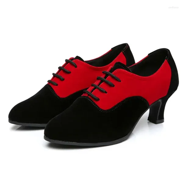 Sapatos casuais para mulheres adultas Baotou Latin Dance com lona de sola mole superfície Mulheres modernas que não deslizam.