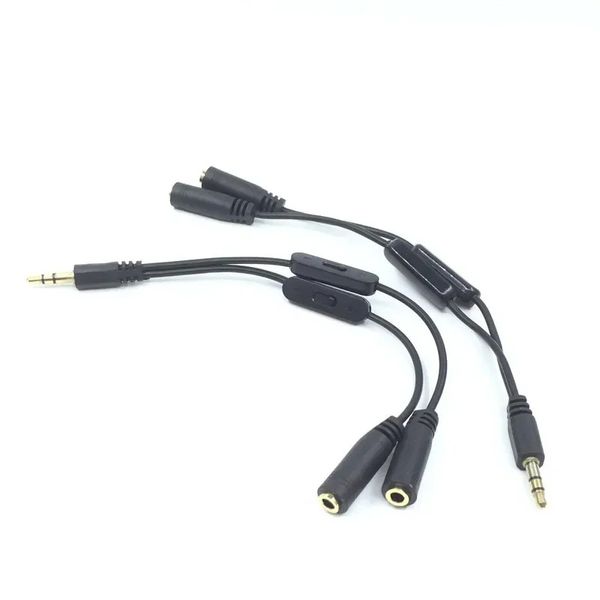 Yeni 3.5 Jack Splitter erkek to 2 dişi jak 3.5mm stereo ses kablosu y Sabit adaptör hacim kontrol kulaklık telefon aux kablosu için stereo kulaklık adaptörü