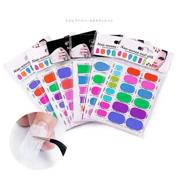 10/20pcs Nagelverlängerung Seidenfaserfaserfaser-Seide Form Wrap Maniküre Gebäude UV Gel Französische Acrylspitzen Glasfaserpapier