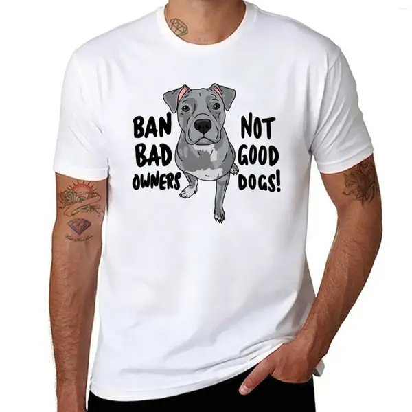 Os polos masculinos proíbem proprietários maus não bons cães!T-shirt Roupas estéticas meninos brancos camisetas para homens pacote