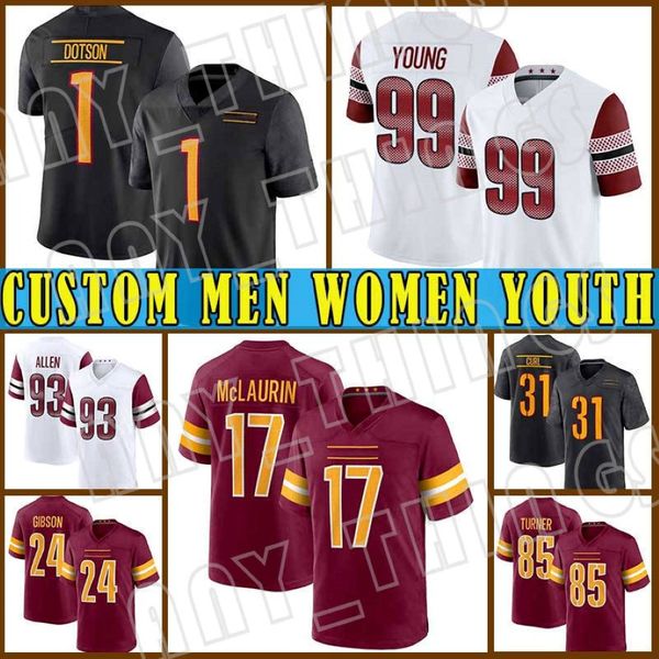 99 Chase Genç Futbol Terry McLaurin Jersey Jahan Dotson Komutanları Antonio Gibson Tress Yolu Washingtons Jonathan Allen Daron Payne K 235Q