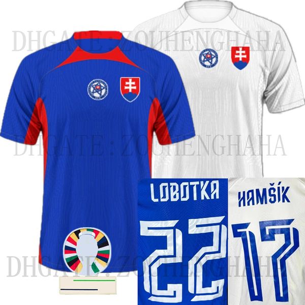 Словакия Ханко футбольный майка 2024 Словацкая сборная детская команда Kit Kit Slovenska Home Away Lobotka Футбольные рубашки Мужчины