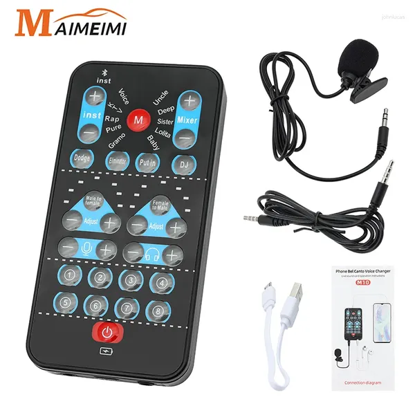 Microfoni M10 Dispositivo per cambio vocale Funzione karaoke Switch femmina maschio universale scheda audio portatile universale Sundazione fine per live