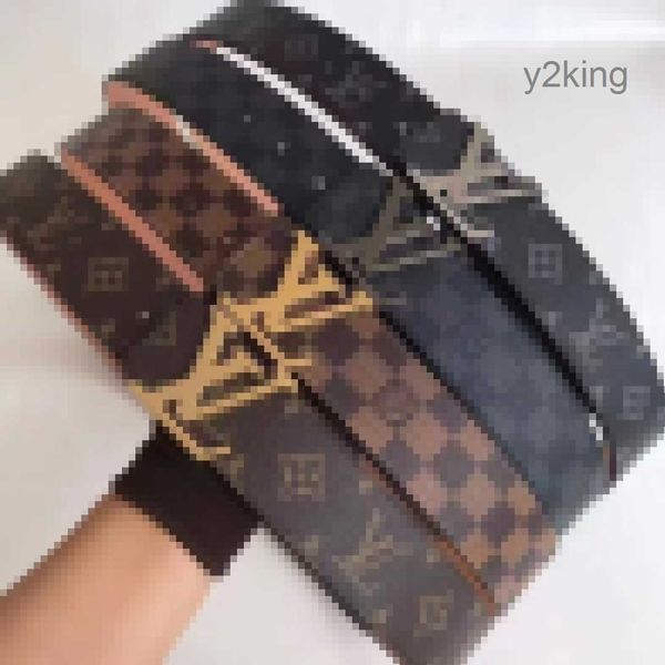 Com o cinturão original de designer de caixa de luxo masculino gold prata grande letra buckle ceinture de luxo homme marca de fashion belts ryye