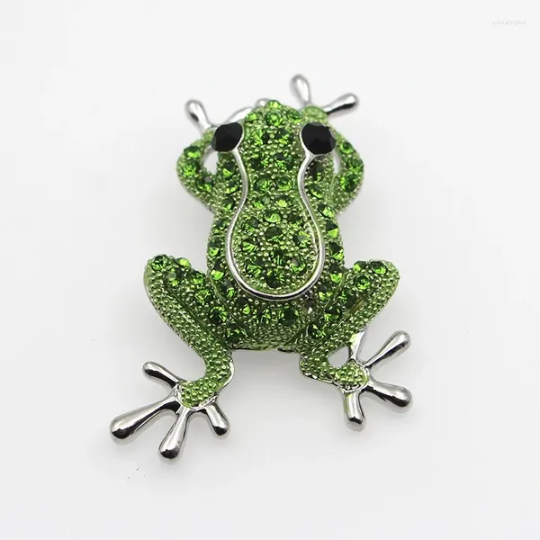 Spille Vintage Green Crystal Frog Spiri per animali per donne per uomini ragazze