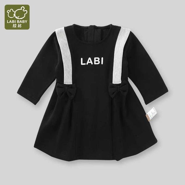 Abiti da ragazza Labi Baby BASH BASCH DREST BOW e alla moda Abito nero a maniche lunghe per bambini e ragazze in età prescolare abbigliamento per bambini autunno abbigliamento casual2405