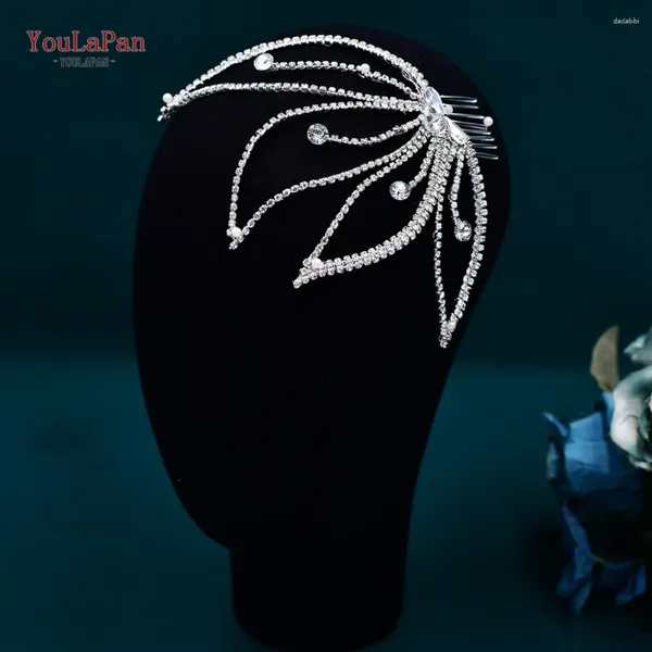 Cabeças de cabeça Youlapan Rhinestone Crystal Hair pente de casamento Acessórios de casamento de noiva Folhas feitas à mão Moda Woman Headwear HP621