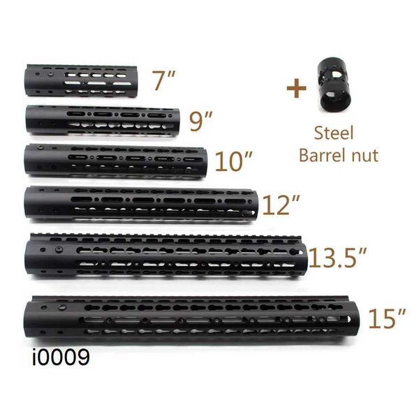 Teile Schwarz Anodized 79101213.515 Zoll Handschützer Freifloher Key Quad Rail Mount System mit Stahllaufmutter