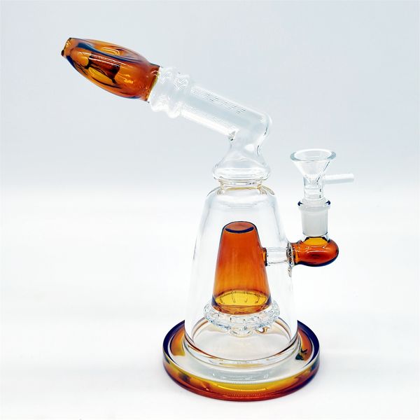 8 a 9 polegadas em larga escala Limpa âmbar ovo fabuloso Multi color Hookah Glass Bong Dabber Rig Recycler Tubos de água Bongos de fumaça Tubos de fumaça 14mm Fêmea articular fêmea nos EUA