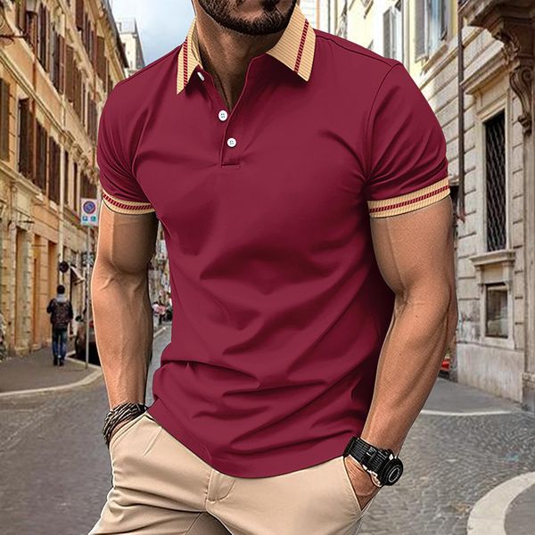 Yüksek kaliteli iş basit erkekler polo gömlek polo süveter erkekler tasarımı erkek yaz düğmesi up kısa kollu kazak polo t-shirt örme gömlekler artı boyut 3xl siyah