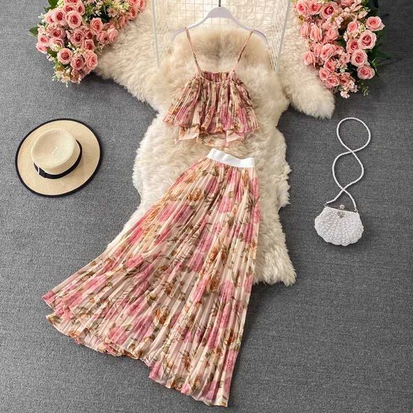 SET ISSEGGIO SECCHIO SECCHIO DUE PEZZO DONNA BASK STAMPA STAMPATA FLORALE + SWT SWT ALTA ELASSA ELASSA SWRITT BUTT BUGHT DONNA DONNA DRIVIPIFICA