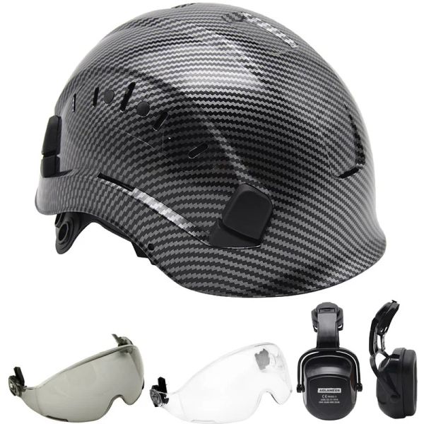 Caschi Celme di sicurezza in fibra di carbonio CE per ingegnere Construction Industrial Protection Working Rescue Bicycle Cap Cab