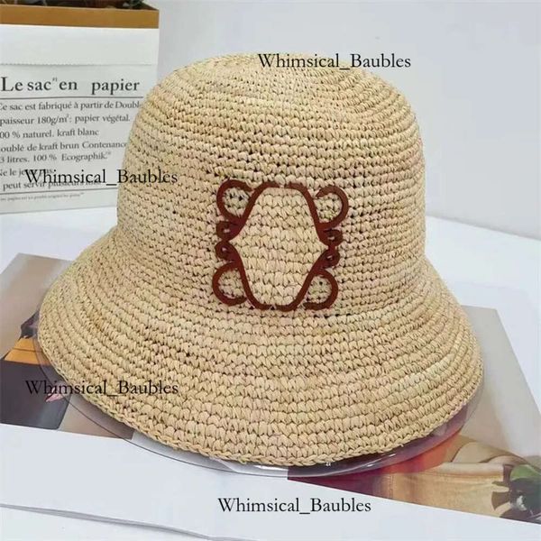 Loewe Stroh Sommer Eimer Loewe Hut Designer Raffia Bonnets für Frauen Herren Beach-Hut Gras gewebte Mützen Loeweee Cap Luxus Vintage Trendy Letter Big Bim Hats 974