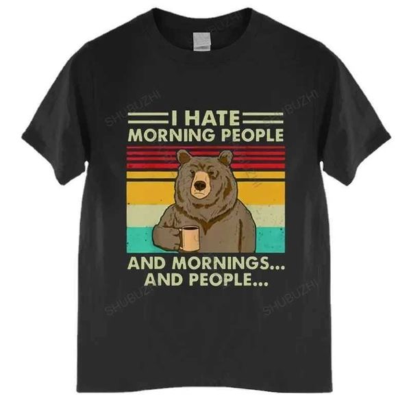 s camisetas 2024 Novo eu odeio de manhã e manhãs e pessoas camiseta de camiseta engraçada amante de café