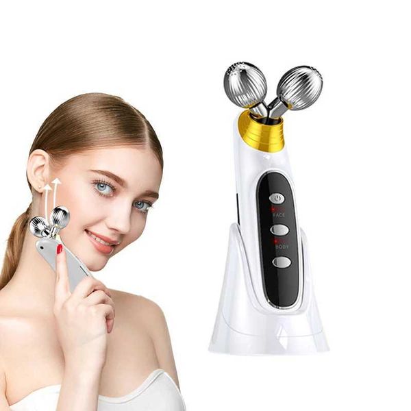 Strumento di bellezza domestico 3D EMS EMS Massager facciale rullo di bellezza strumento anti-invecchiamento a sollevamento rughe ricaricabile perdita di peso V-Face Q240507