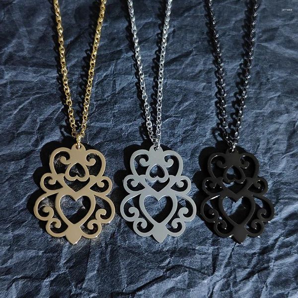 Anhänger Halskette Blumen Lotus Halskette für Frauen Männer übernatürliche Amulett Hohlkette Edelstahl Schmuckgeschenk