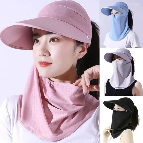 Breite Krempeln Hats Sonnenschutzmittelmut Hut Anti-UV-Urlaub Outdoor Sport Sunhat Gesichtsabdeckung faltbar atmungsable Nackenschutz Sonnenschild Visiere