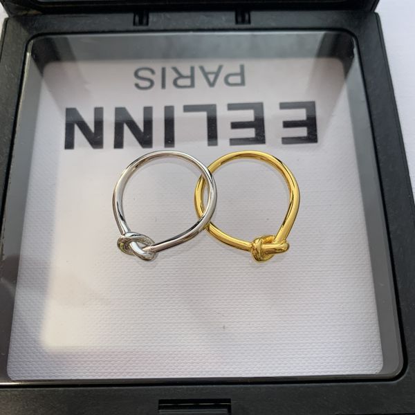 Designerbandringe für Frauen Luxus Knoten Ring Größe 6 7 8 Mit Originalbox -Geschenken für Verlobungsgeburtstagsgeschenke Party