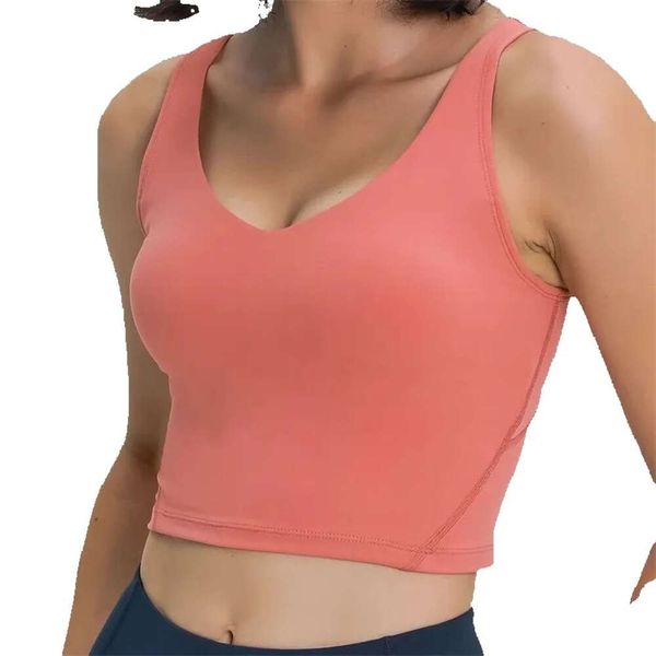 Ll alinhamento alinhado top u bra yoga roupas femininas camiseta de verão sólida tops sexy tops sem mangas colete 17 cores 75