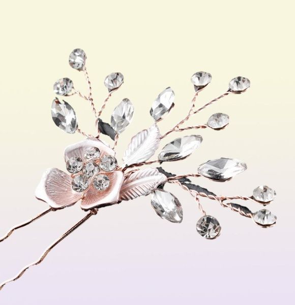 2018 FLORES PINK FLORES MULHERES PENTE DE CABELO 2PCS Hairpins feitos de casamento à mão Acessórios para cabelos de casamento Jóias de jóias de jóias JCH1935600454