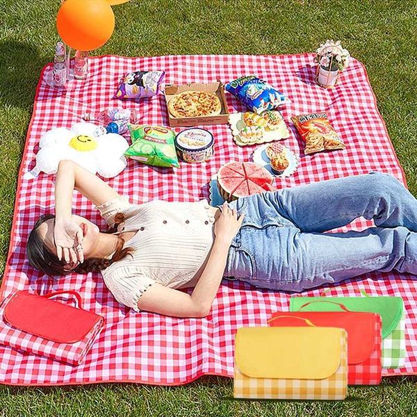 Decken faltbare Campingmatten wasserdichte Oxford-Stoff Sand Strandmatten verdicken Zelt Picknick-Decken-Pad Feuchtigkeitsdichtes Außenpicknickmatten