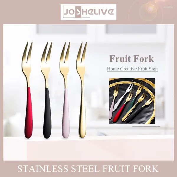 Forks de luxo de luxo aço inoxidável Fruit Fork Signat