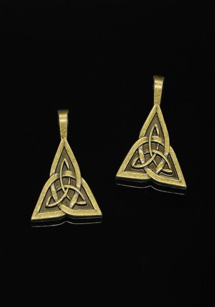 28 pezzi in lega di zinco Incantesimi antichi bronzo amuleto incantato di nodo celtico per gioielli che producono pendenti fatti a mano fai -da -te 2824mm7757561