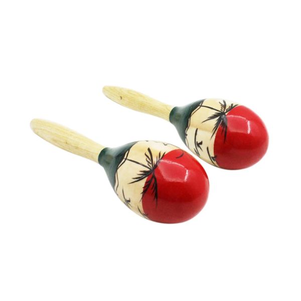 Enstrümanlar 1 pair renkli ahşap maracas ahşap tropikal parti perküsyon çalkalayıcılar ahşap kum çekiç müzik partisi çocuk bebek çalkalayıcı oyuncak hediyeler