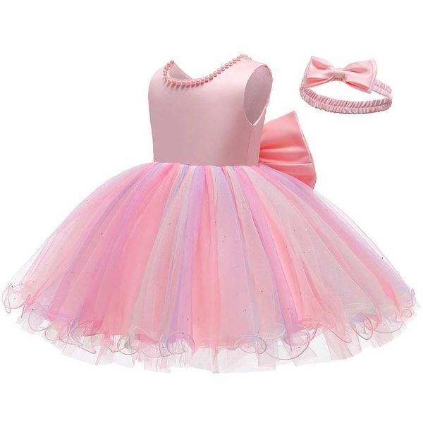 Mädchenkleider Erstes Jahr Geburtstagskleid Sommer Neugeborenes Baby Kleid Baby Spitze Dot Prinzessin Kleid Baby Hochzeitsfeier 6 9 12 Monate alte alte 2405