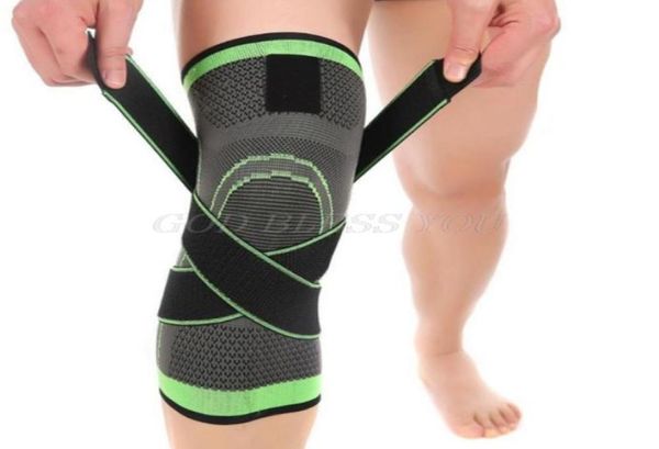 Männer Frauen Knieunterstützung Kompressionshülsen Gelenkschmerz Arthritis Relief laufen Fitness Elastic Wrap Brace Knieschalter mit Gurt1173008