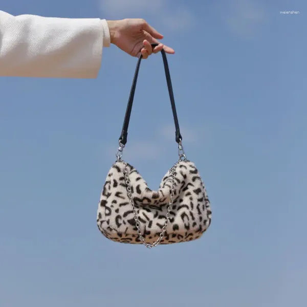 Borse per sacchetti e borse designer di lusso donna frizione clutch pelliccia leopardo borse da donna a spalla singola