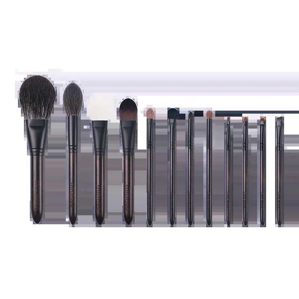 Make -up -Bürsten Chichodo - Klassiker 12 Natural Hair Professional Pinsel -Set -2 -Griffstil Tierwerkzeug+Reißverschlussbeutel Q240507