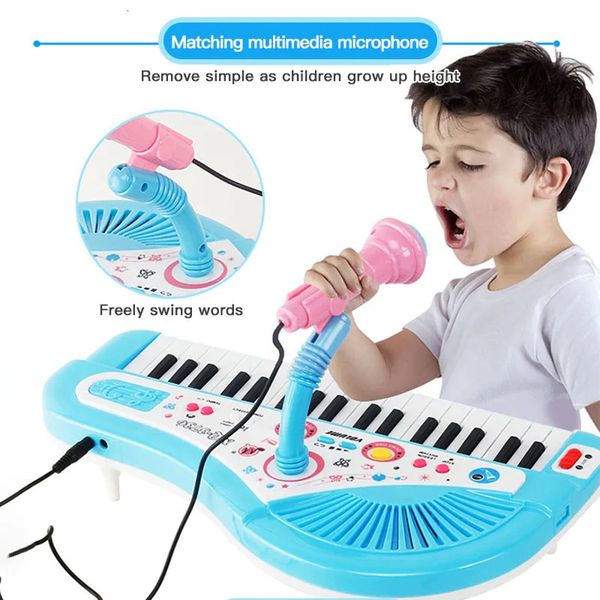 37 Key Electronic Keyboard Klavier für Kinder mit Mikrofon -Musikinstrumentenspielzeug Bildungsspielzeuggeschenk für Kinder Mädchen Boy 240507