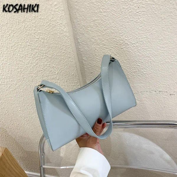 Sacchi da sera grunge coreano donna modella crossbody estate semplice spalla solida alla moda y2k estetica kawaii harajuku mini hobo