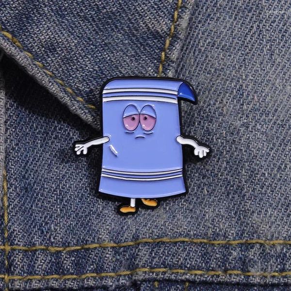 Broches Blue Paper Feliz Cartoon Anti Slip Buckle Jóias personalizadas Versátil Baking Bobing Broche