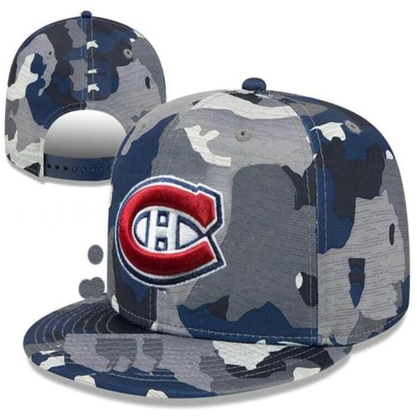 2022 American Hockey Ball Montreal Snapback Chapéus 32 equipes Casquette Sports Hiphop Bordado Hat Bordado Mulheres Mulheres Caps Ajustáveis1724129