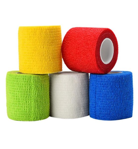 5pcs a 5 colori Protezione da polso di dito Visola medica Mosate non tessuto impermeabile autoadesivo Bandage elastico Accessori per tatuaggi G9912677