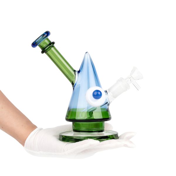 7,87 Zoll Grüne Monsterdreieck Form DAB Rig -Wasserrohr mit Glasschüssel Rauchzubehör für Shisha H5529