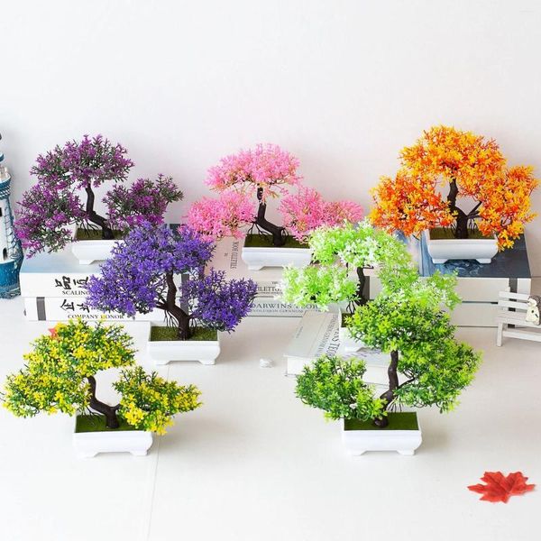 Декоративные цветы искусственное горшечное растение бонсай -горшечное симуляция сосны поддельные украшения домашний офис Стол Стол Декор сад