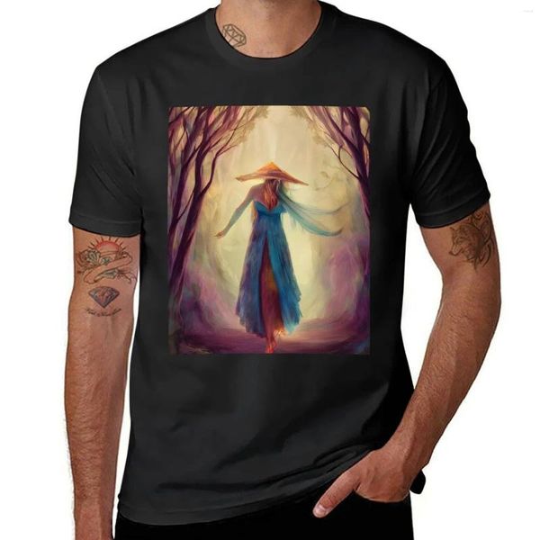 Polos da uomo Foresta giapponese Ghost Buona fortuna Painting Path Fall T-shirt Autumn Animal Prinfor Boys Mens T Shirts