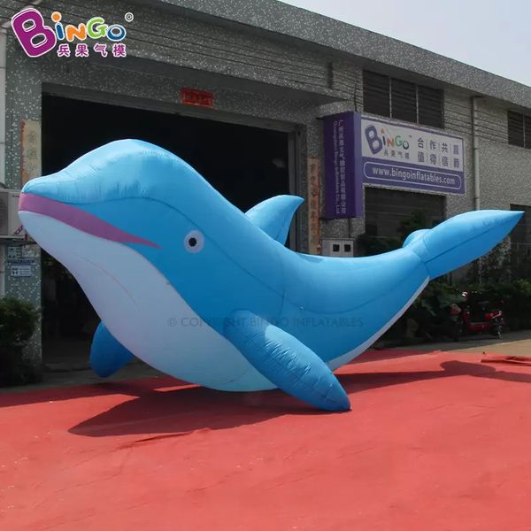 8 m lang (26 Fuß) Direkte Werbung aufblasbarer Cartoon Delphinballons Ozeantiermodelle für Event Party Dekoration mit Luftgebläsespielzeug Sportarten