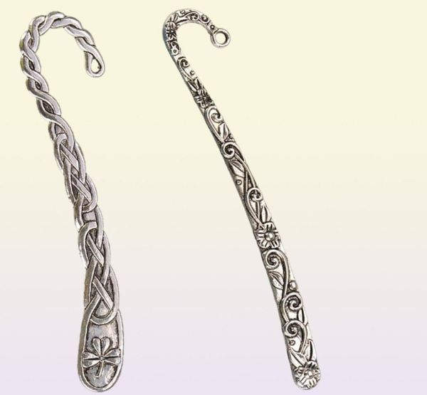 Antique Bookmarks Silver Books School Stationery Basselle fai -da -te Incelline Flow Flower Design a doppio design Accessori per gioielli in metallo 128705627