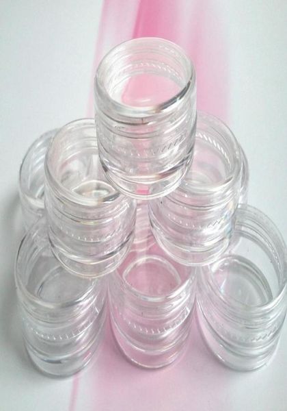 200pcs 5gml garrafa redonda transparente com jarros de tampa contêiner de plástico transparente para armazenamento de arte de unhas6284640