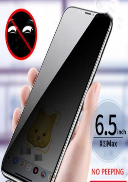 9H Temperado Anti Peep Privacy Glass Screen Protector Film para iPhone 6 6S7 8 Plus X XS XR XS Max8793201