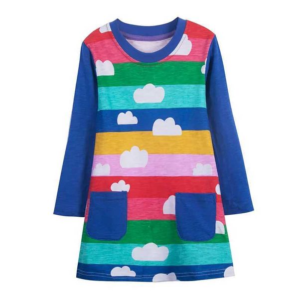 Abiti per ragazze saltanti con metri di zecca Nuovo abito a maniche lunghe Apple Adatto per abbigliamento da bambina Cotton Autumn Princess Party Carina Dressl2405