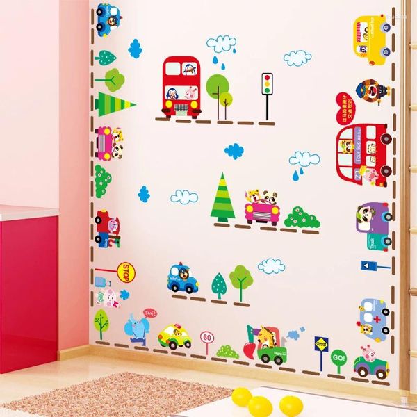 Adesivos de parede desenhos animados animais PVC Material Carros Diy Trees Decalques murais para o quarto de crianças decoração de quarto de bebê